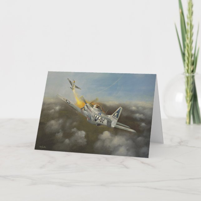 Aviones - tarjeta de felicitaciones del mustango (Anverso)