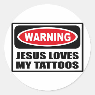 Aviso a JESÚS AMA A MI Pegatina TATTOOS