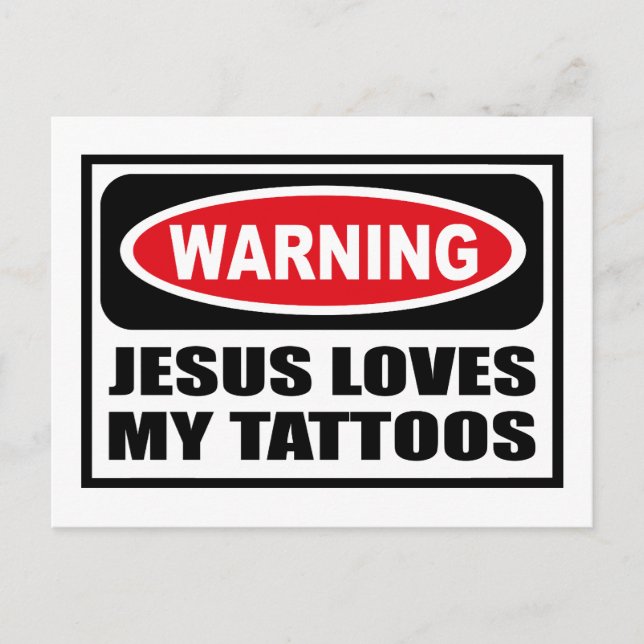 Aviso a JESÚS AMA MI TARJETA TATTOOS (Anverso)
