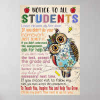Aviso a todos los estudiantes Posters de aula