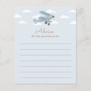 Aviso Baby Shower de avión para tarjeta de padres