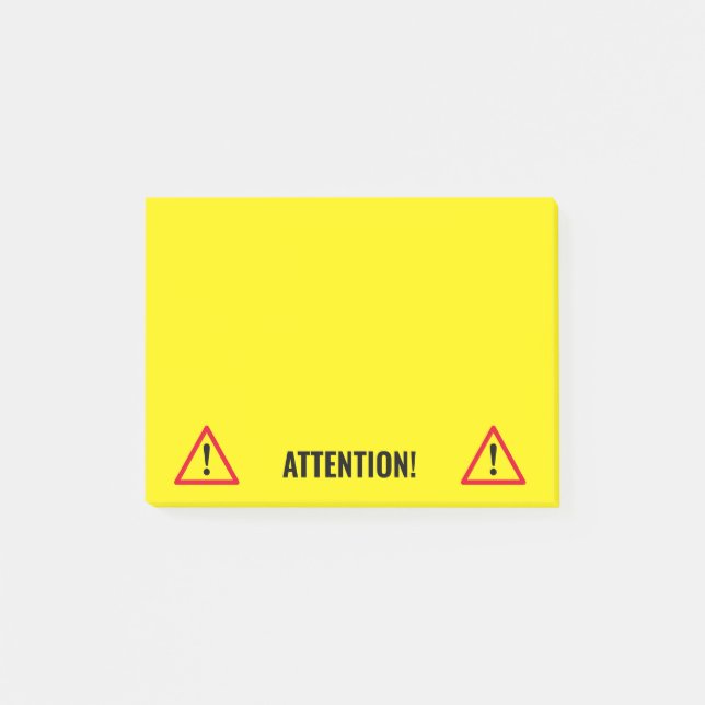 Aviso de advertencia amarillo Notas Post-it® (Anverso)