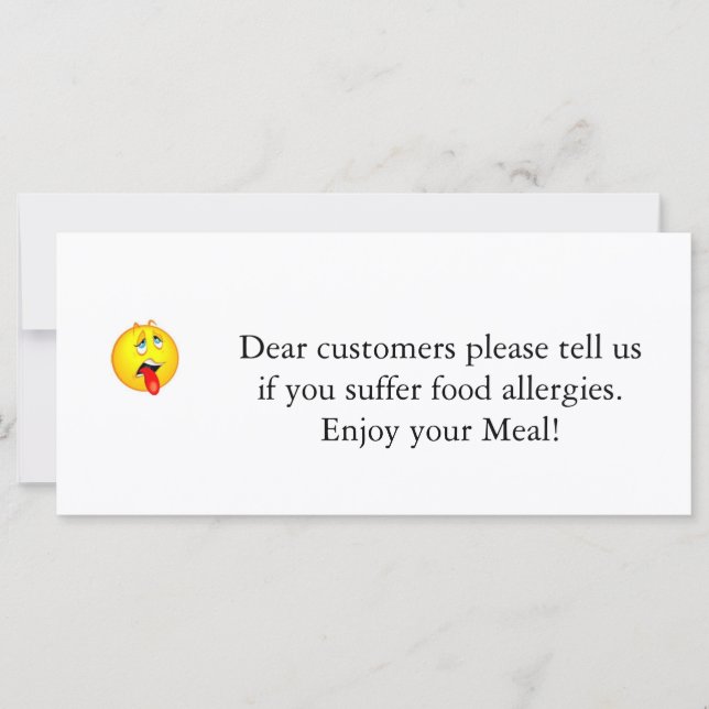 Aviso de alergía del restaurante v2.0 (Anverso)