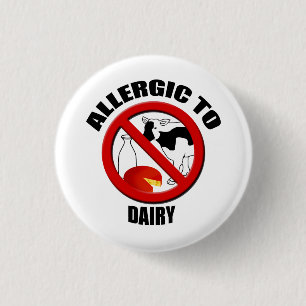 Aviso de Alerta Médica Láctea Alérgica Botón Peque