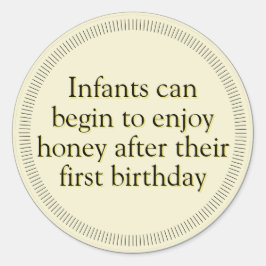Aviso de bebé de miel Pegatinas de ámbar oscuro