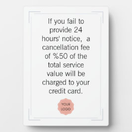 Aviso de cancelación para placa de salón o spa