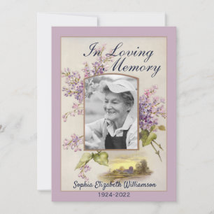 Aviso de la tarjeta de arreglos funerarios de muer