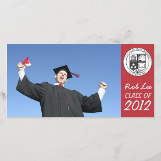 Aviso de tarjeta de foto de graduación