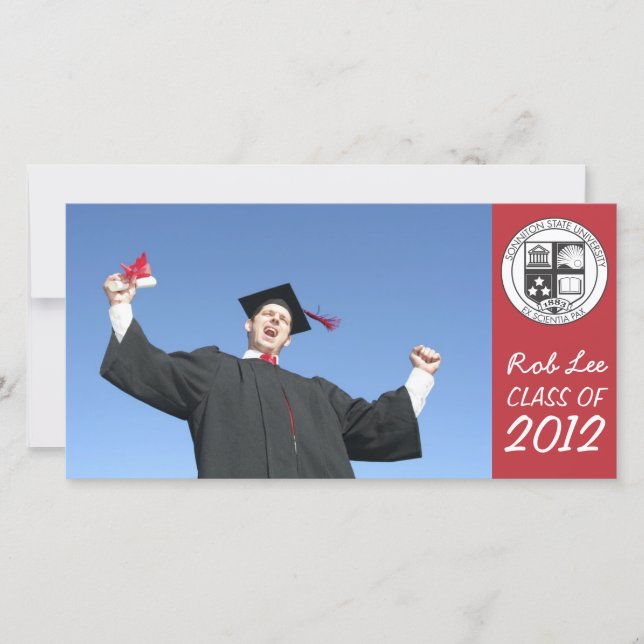 Aviso de tarjeta de foto de graduación (Anverso)