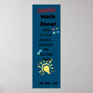 Aviso del Poster de citas matemáticas: Decoración