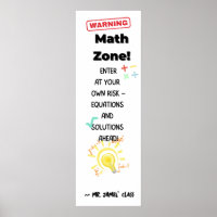 Aviso del Poster de citas matemáticas: Decoración 