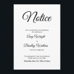 Aviso elegante de Invitación Boda pospuesto<br><div class="desc">Aquí hay una tarjeta simple para notificar a sus invitados si es necesario cambiar la fecha de su boda. Utilice los campos de plantilla para agregar sus datos personales y hacer de este elegante y minimalista diseño su propio. El fondo blanco puede cambiarse a cualquier color que prefiera. Todas las...</div>