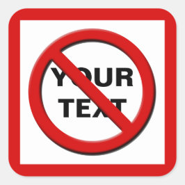 Aviso No Símbolo Pegatina de Personalizado grande