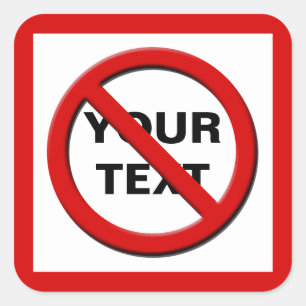 Aviso No Símbolo Pegatina de Personalizado grande