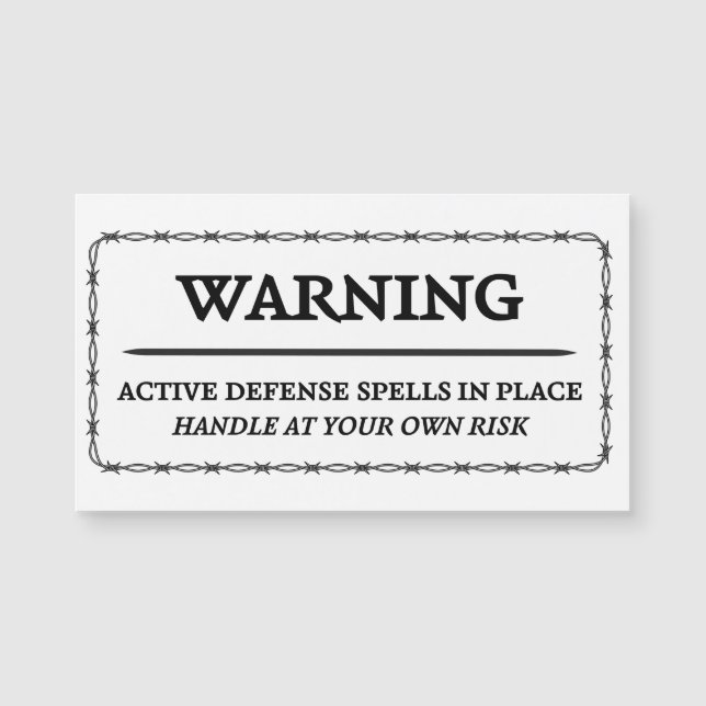 Aviso: Pegatina de ortografía de defensa activa (Anverso)