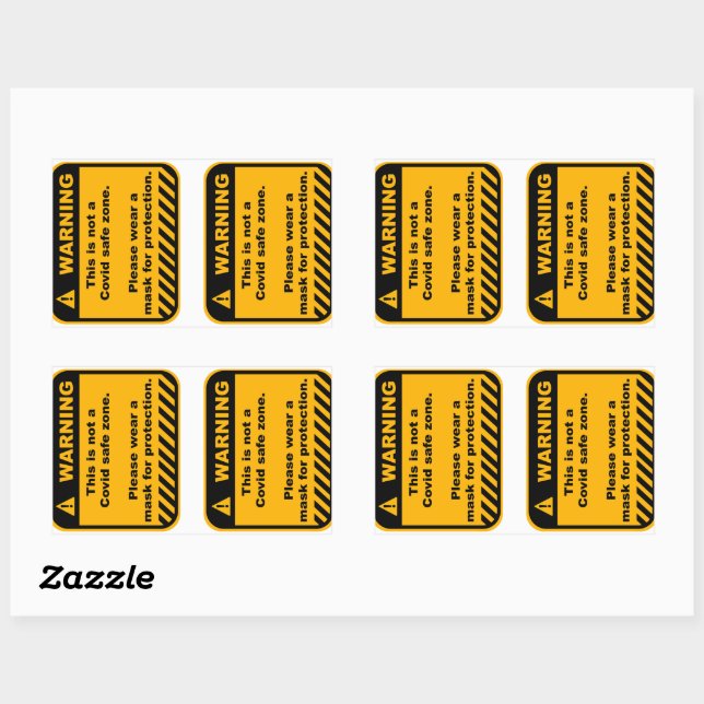 Aviso pegatina de papel de área de Covid (Hoja)