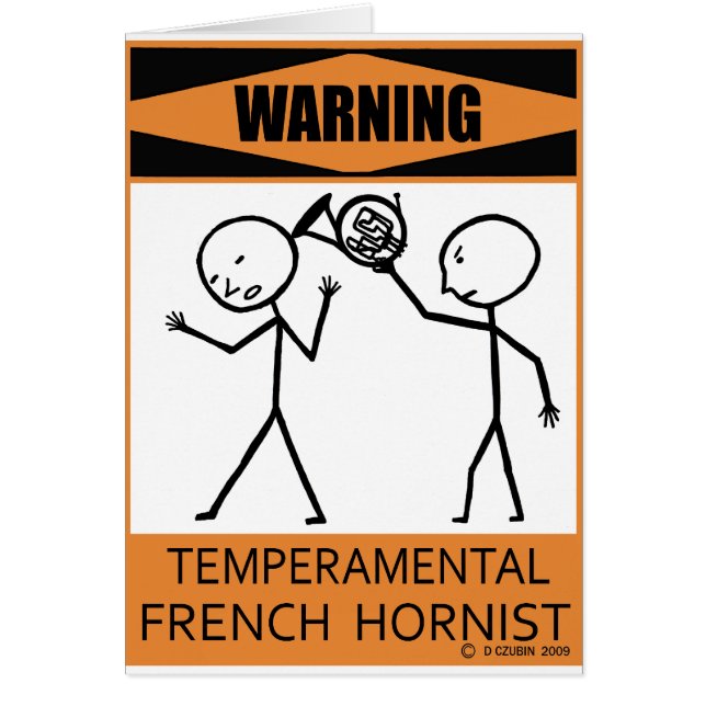 Aviso Temperamental Hornista Francés (Frente)