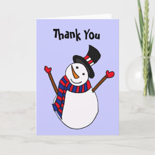 AW- Feliz Snowman tarjeta de agradecimiento