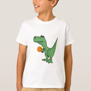 AW- T-Rex Jugando Camisa De Baloncesto