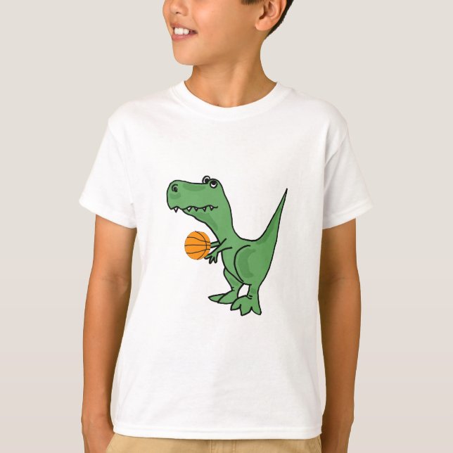 AW- T-Rex Jugando Camisa De Baloncesto (Anverso)