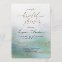 Awash Elegant Watercolor Bridal Shower Invitación