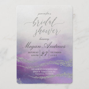 Awash Elegant Watercolor Bridal Shower Invitación