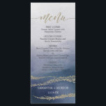 Awash Elegant Watercolor en el menú Boda de Surf<br><div class="desc">Awash Elegante color de agua en Surf con Relieve metalizado dorado falso Script y detalles tarjetas de menú Boda Con letra de guión a mano a la moda! ~ Revisa mi tienda para ver toda la colección de bodas con este diseño!</div>