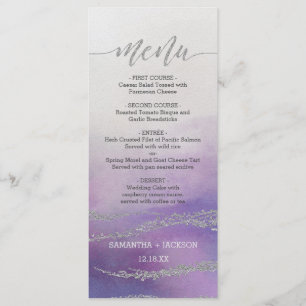 Awash Elegant Watercolor Orquídea Menú Boda