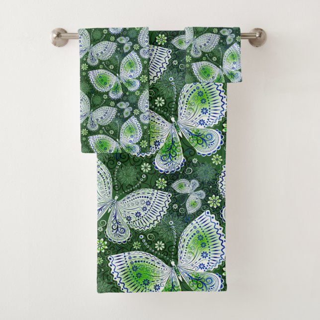 Away Paisley Butterfly Print Green (In situ)