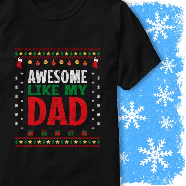 Awesome Like My Dad Christmas Vintage Sweater Look (Subido por el creador)