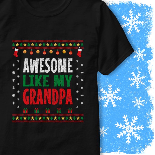 Awesome Like My Grandpa Christmas Sweater Vintage (Subido por el creador)