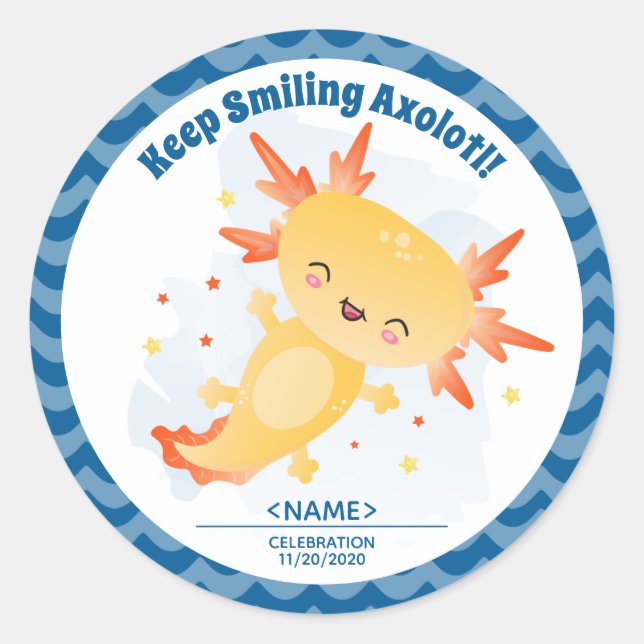 Axolotl Classic Round Pegatina (Anverso)