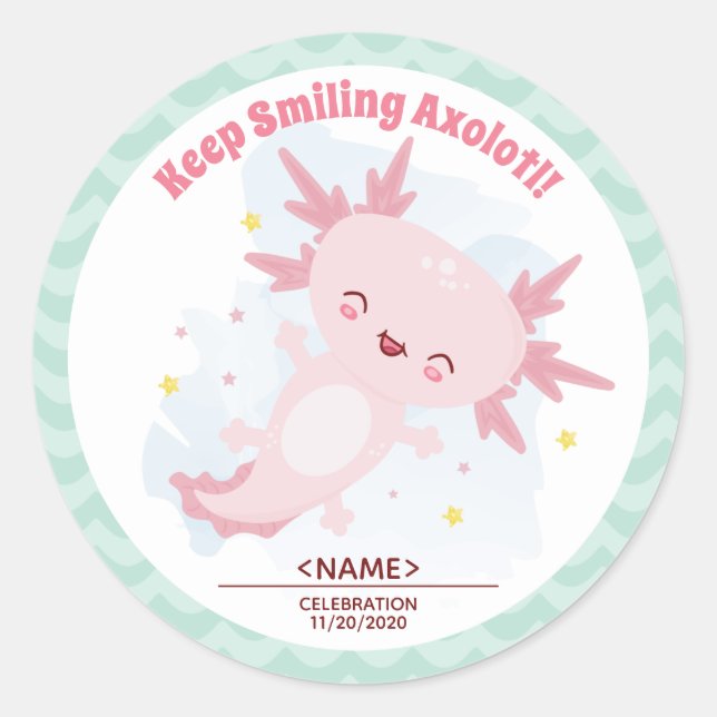 Axolotl Classic Round Pegatina (Anverso)