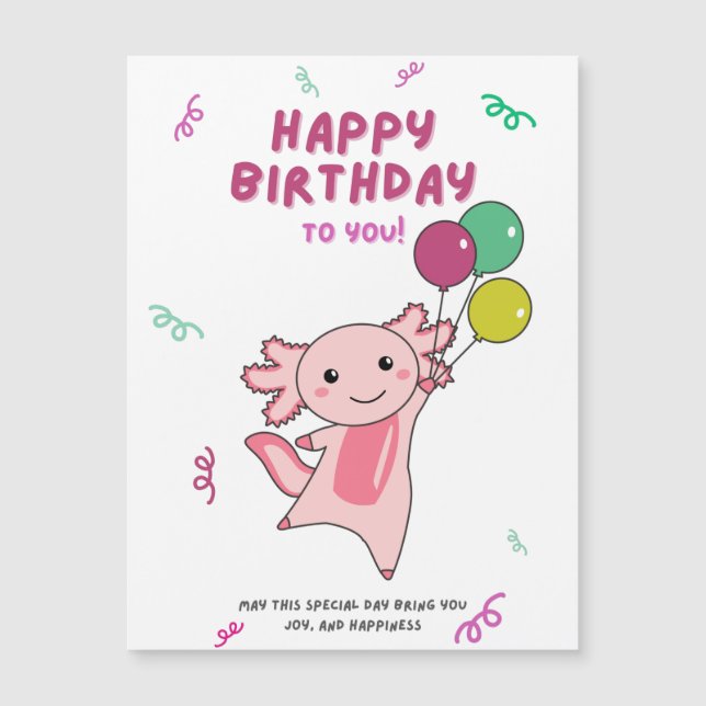 Axolotl Desea Feliz Cumpleaños A Usted Axolotls (Anverso)