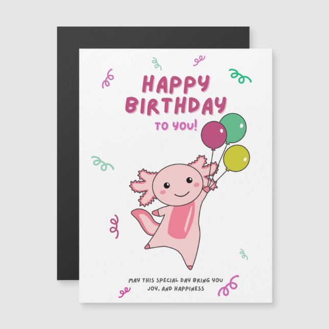 Axolotl Desea Feliz Cumpleaños A Usted Axolotls (Anverso/Reverso)