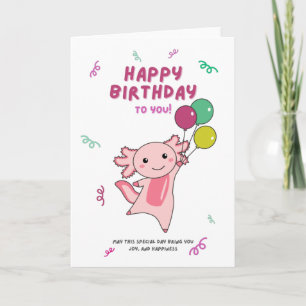 Axolotl Desea Feliz Cumpleaños A Usted Tarjeta Axo
