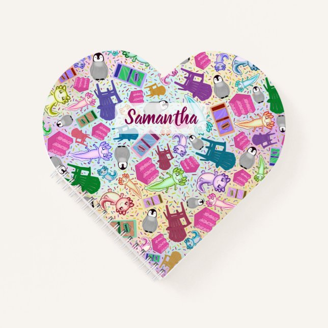 Axolotl Escaleras rosadas Personalizado Cuaderno d (Anverso)