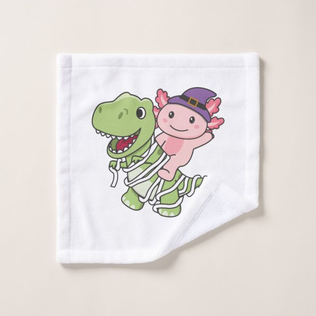 Axolotl Happy Halloween T-rex Mummy Costume (Toallita)