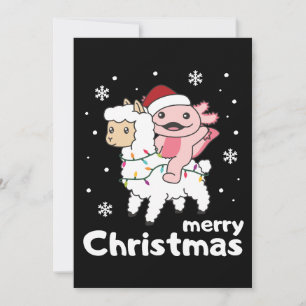 Axolotl Llama Alpaca Feliz Navidad Animales