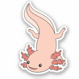 Axolotl Nadando Directamente Abajo Pegatina