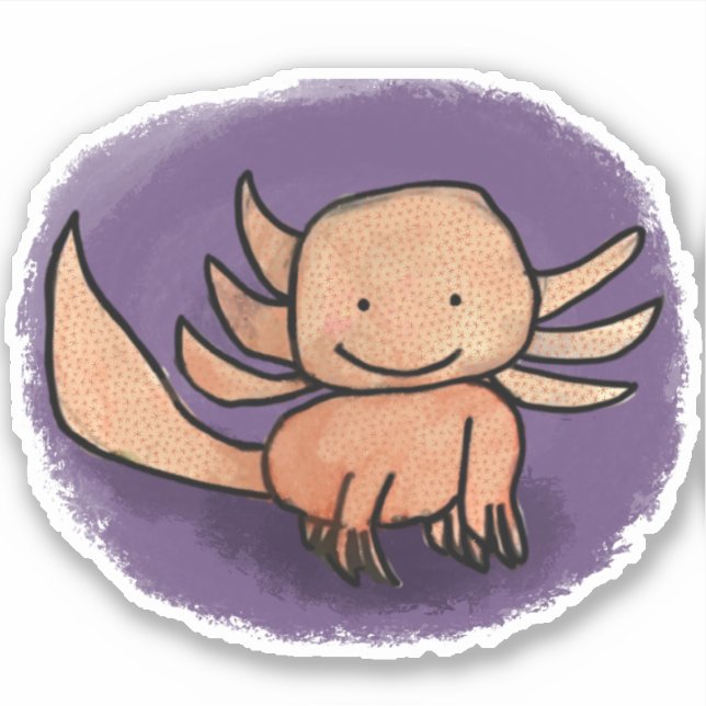 Axolotl Pegatina (Anverso)