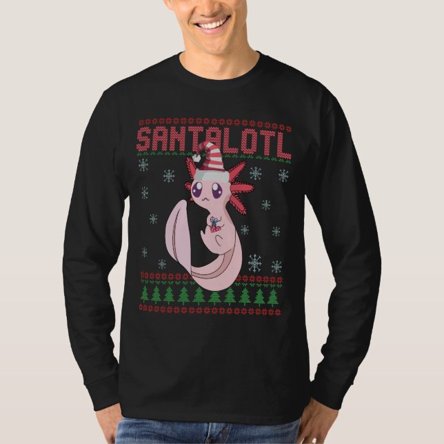 Axolotl Santa Hat Navidades Santalotl Ugly Sweater (Anverso)