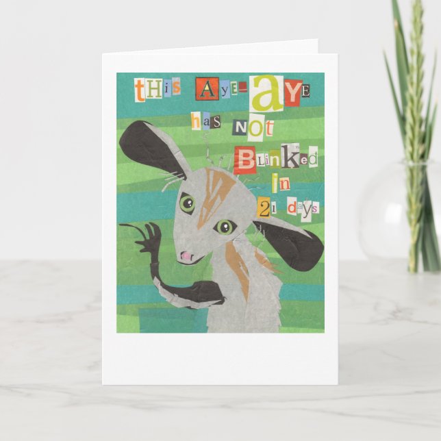 Aye Aye tarjeta de felicitación (Anverso)