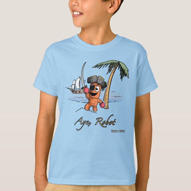 Aye, camiseta pirata robótica (Anverso)