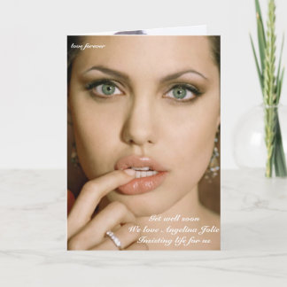 Ayuda Angelina Jolie de la tarjeta de felicitación