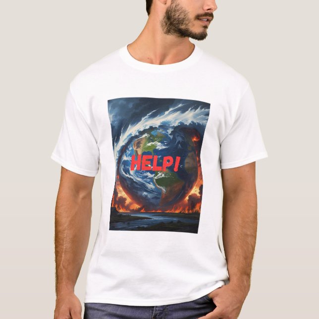 ¡Ayuda! - Tierra en camiseta en crisis (Anverso)