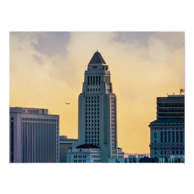 Ayuntamiento de Los Ángeles Skyline – Impresión de (Anverso)
