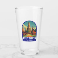 Ayutthaya Tailandia Emblema de arte de viajes