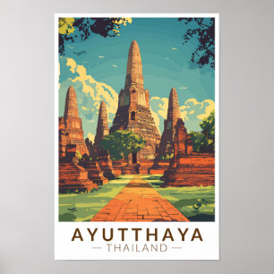 Ayutthaya Tailandia Ilustracion Viaje de arte