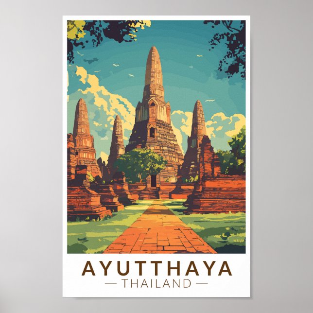 Ayutthaya Tailandia Ilustracion Viaje de arte (Frente)